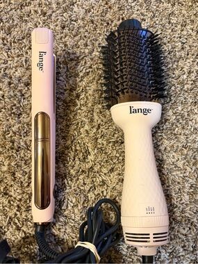 L’ange Pink Hot Air Brush & Flat Iron Duo